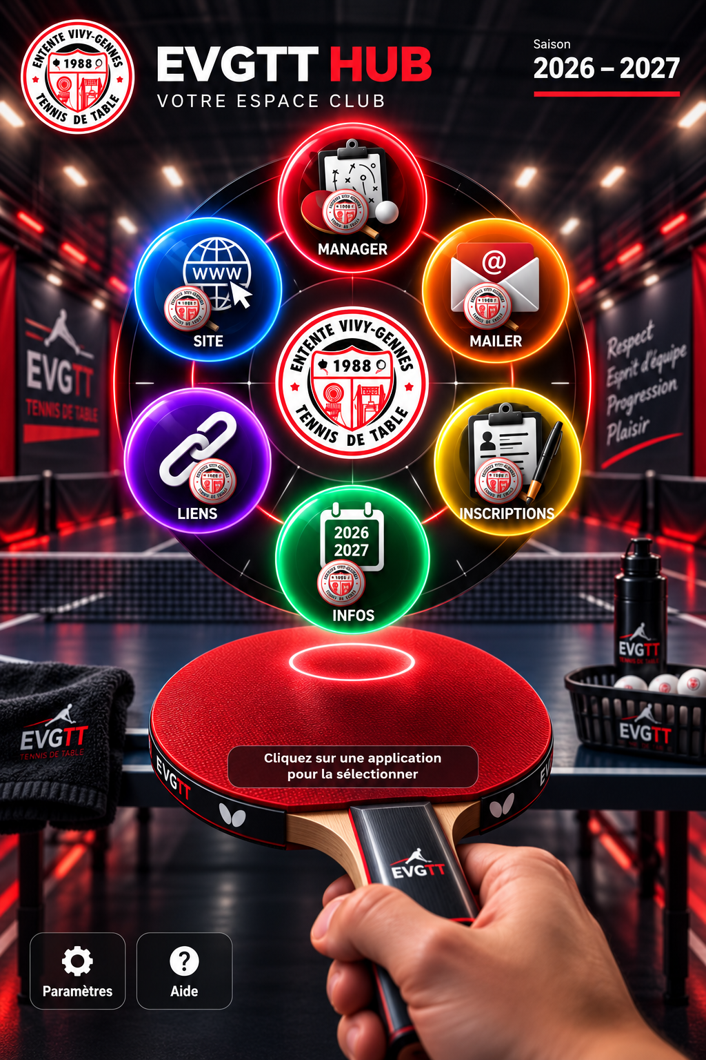 EVGTT Hub — salle de tennis de table